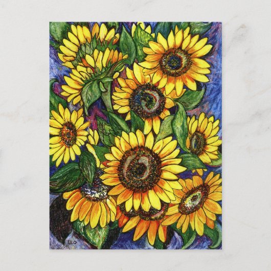 Sonnenblumen Postkarte (Vorderseite)