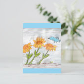 Sonnenblumen Postkarte (Stehend Vorderseite)