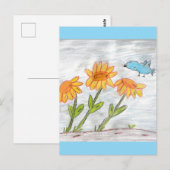 Sonnenblumen Postkarte (Vorne/Hinten)