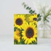 Sonnenblumen Postkarte (Stehend Vorderseite)