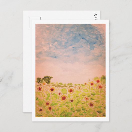 Sonnenblumen Postkarte (Vorne/Hinten)