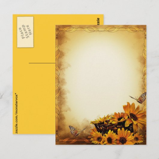 Sonnenblumen Postkarte (Vorne/Hinten)