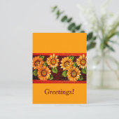 Sonnenblumen Postkarte (Stehend Vorderseite)