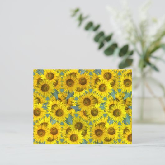 Sonnenblumen Postkarte (Stehend Vorderseite)