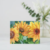 Sonnenblumen Postkarte (Stehend Vorderseite)