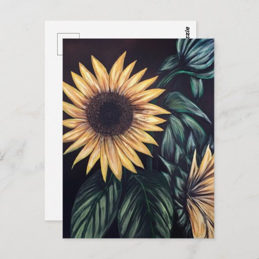 Sonnenblumen Postkarte (Vorne/Hinten)