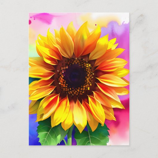 Sonnenblumen Postkarte - Lebhafte Blumenpracht - S (Vorderseite)
