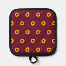 Sonnenblumen Pot Holder (Barn Red & Gold) Topflappen