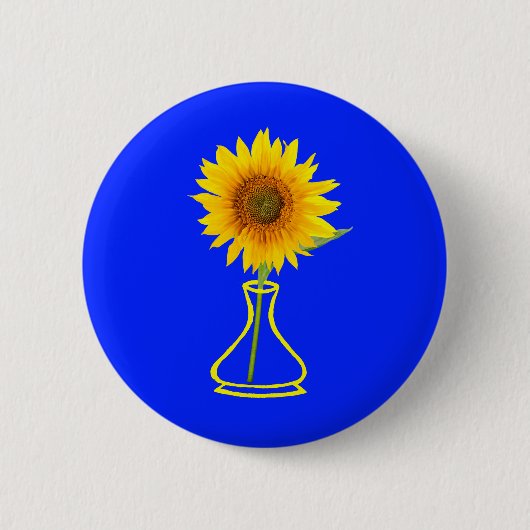 Sonnenblumen-Power Sonnenblumen und Vase Button (Vorderseite)