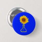 Sonnenblumen-Power Sonnenblumen und Vase Button (Vorne & Hinten)