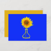 Sonnenblumen-Power Sonnenblumen und Vase Dankeskarte (Vorne/Hinten)