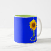 Sonnenblumen-Power Sonnenblumen und Vase Zweifarbige Tasse (VorderseiteRechts)