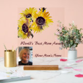 Sonnenblumen-Preis der Welt für beste Mama Acrylschild (Hochzeit)