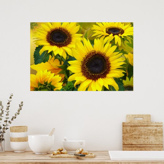 Sonnenblumen-Printwerbung Poster (Küche)