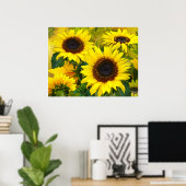 Sonnenblumen-Printwerbung Poster (Heimbüro)