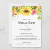 Sonnenblumen Probe Abendessen Einladung (Vorderseite)