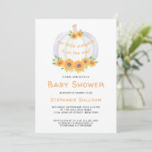 Sonnenblumen Pumpkin Baby Dusche Einladung (Stehend Vorderseite)