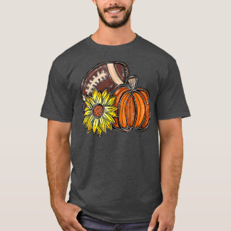 Sonnenblumen Pumpkin Fußball Sportvergnügen Herbst T-Shirt