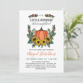 Sonnenblumen & Pumpkin Herbst Kleinkind Geburtstag Einladung (Stehend Vorderseite)