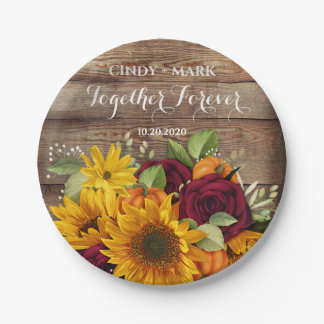 Sonnenblumen, Pumpkin & Rose Hochzeitsfeier Teller