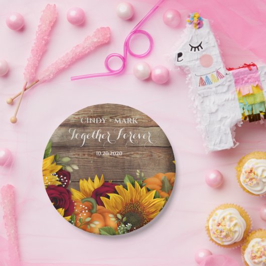 Sonnenblumen, Pumpkin & Rose Hochzeitsfeier Teller (Party)