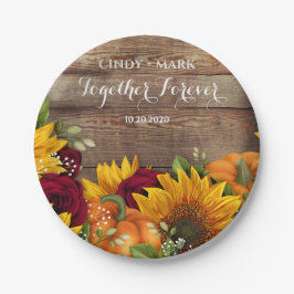 Sonnenblumen, Pumpkin & Rose Hochzeitsfeier Teller