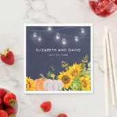 Sonnenblumen Pumpkin String Lights Rustische Hochz Serviette (Beispiel)