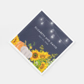 Sonnenblumen Pumpkin String Lights Rustische Hochz Serviette (Ecke)