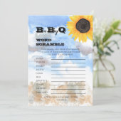 Sonnenblumen | Pumpkins Baby Dusche Word Scramble Einladung (Stehend Vorderseite)