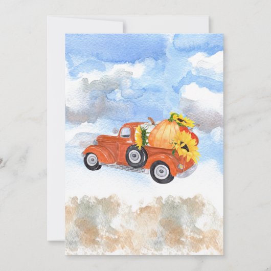 Sonnenblumen | Pumpkins Baby Dusche Word Scramble Einladung (Rückseite)