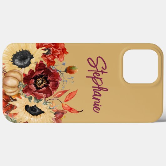 Sonnenblumen Pumpkins Burgundy Fall Blumenname Case-Mate iPhone Hülle (Rückseite (Horizontal))