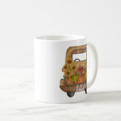 Sonnenblumen & Pumpkins fallen Vintager LKW Kaffeetasse (VorderseiteRechts)