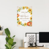 Sonnenblumen & Pumpkins Herbst Willkommensschild B Poster (Heimbüro)
