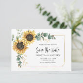 Sonnenblumen-QR-Code-Hochzeit Termin vormerken (Stehend Vorderseite)