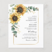Sonnenblumen-QR-Code-Hochzeits-Einladungskarte (Vorderseite)