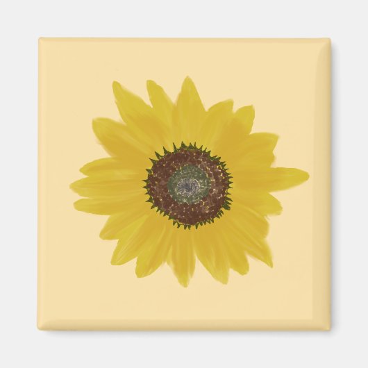 Sonnenblumen-Quadrat-Magnet Magnet (Vorne)