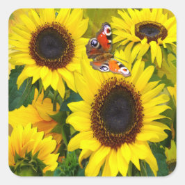 Sonnenblumen Quadratischer Aufkleber