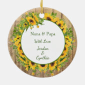 Sonnenblumen-Rahmen Fotovorlage Großeltern Keramik Ornament (Hinten)