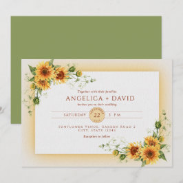 Sonnenblumen-Rahmen Hochzeitseinladung Einladung