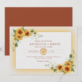 Sonnenblumen-Rahmen Hochzeitseinladung Einladung