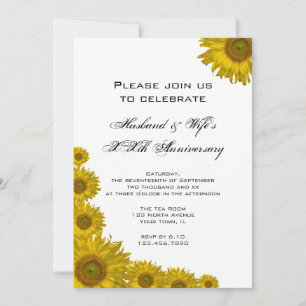 Sonnenblumen-Rand Hochzeit Jubiläumsfeier Einladung