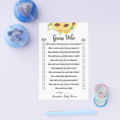 Sonnenblumen raten, wer Baby Duschkarte hat Flyer (Einzeln)