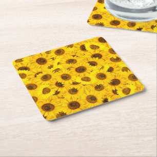 Sonnenblumen Rechteckiger Pappuntersetzer