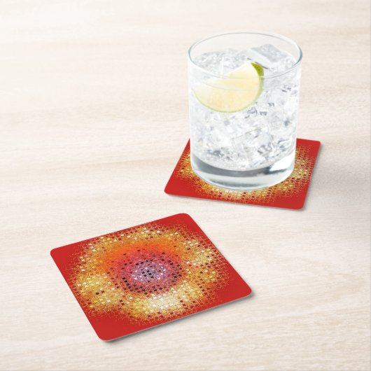 SONNENBLUMEN RECHTECKIGER PAPPUNTERSETZER (Vor Ort)