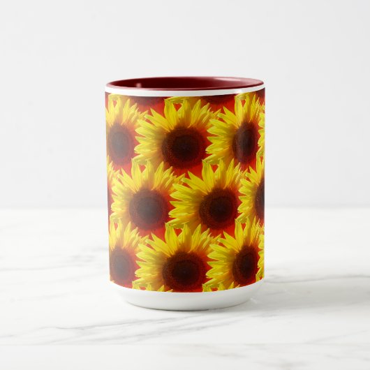 Sonnenblumen - Red Yellow Sunshine Coffee Cup Tasse (Zentrum)