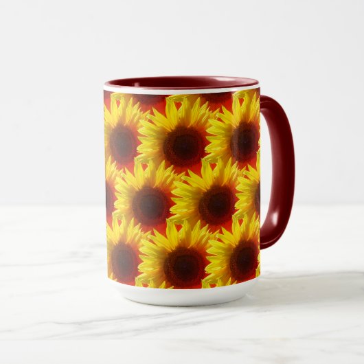 Sonnenblumen - Red Yellow Sunshine Coffee Cup Tasse (VorderseiteRechts)