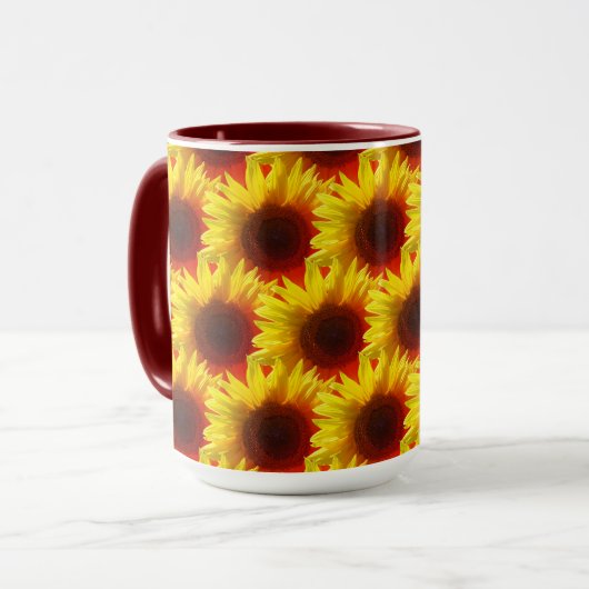 Sonnenblumen - Red Yellow Sunshine Coffee Cup Tasse (Vorderseite Links)