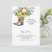 Sonnenblumen-Redneck stimuliert Weißer Engagement Einladung (Stehend Vorderseite)