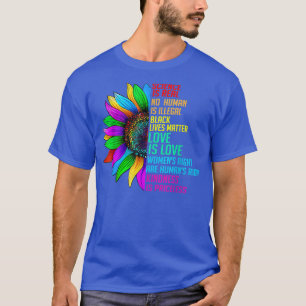 Sonnenblumen-Regenbogenwissenschaft ist ein echtes T-Shirt