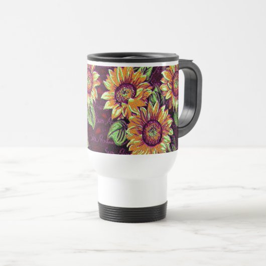 Sonnenblumen Reisebecher (VorderseiteRechts)